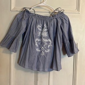 Off-the-shoulder long sleeve tank top